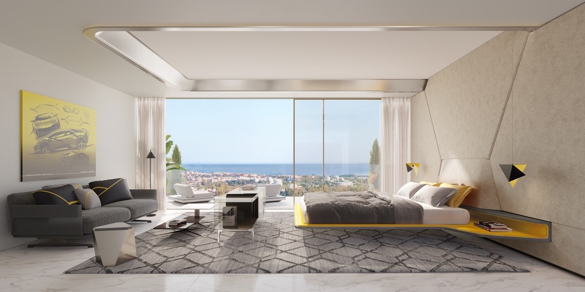 Diamante master bedroom with luxury finishes at Tierra Viva