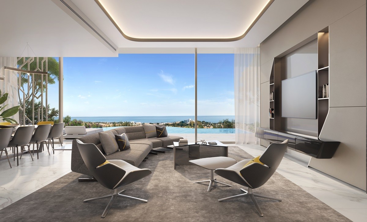 Luxury living room interior of Esmeralda Villa at Tierra Viva Benahavís