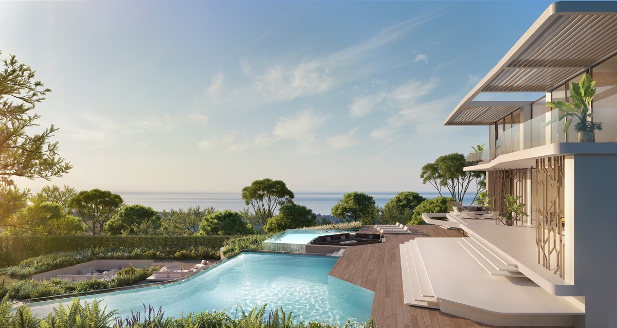 Luxury infinity pool overlooking Mediterranean at Tierra Viva Marbella